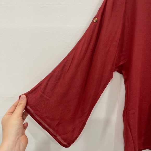 Anthropologie Edme & Esyllte Button Cuff Bell Sleeve Blouse S - Picture 5 of 7